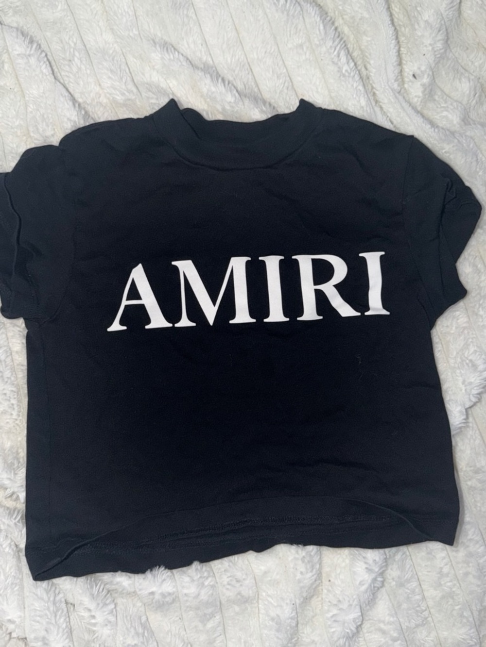 AMIRI Black Kids Tee with White Logo